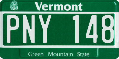 VT license plate PNY148