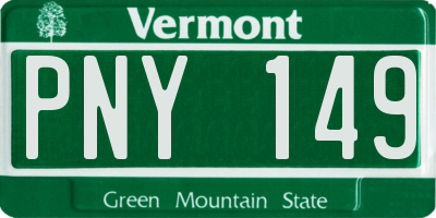 VT license plate PNY149
