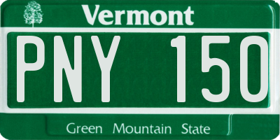 VT license plate PNY150