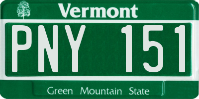 VT license plate PNY151