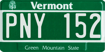 VT license plate PNY152