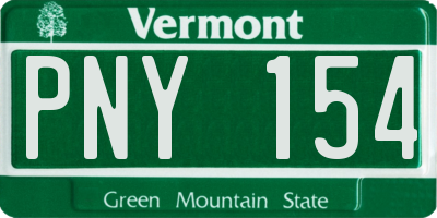 VT license plate PNY154