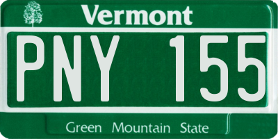 VT license plate PNY155