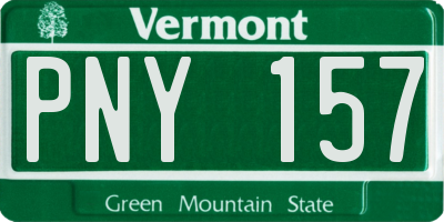 VT license plate PNY157