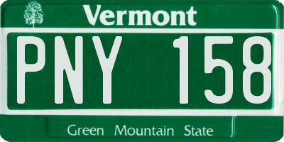 VT license plate PNY158