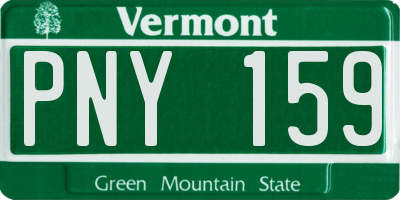 VT license plate PNY159
