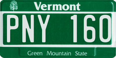 VT license plate PNY160