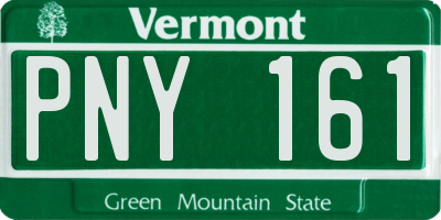 VT license plate PNY161