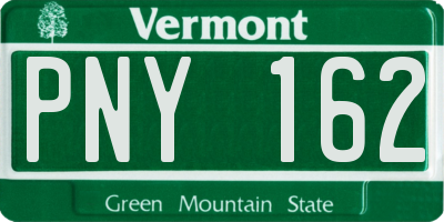 VT license plate PNY162