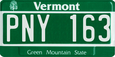 VT license plate PNY163