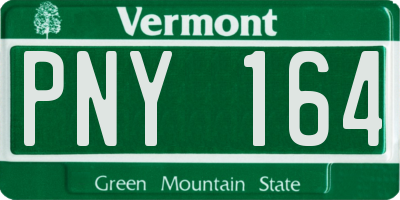 VT license plate PNY164