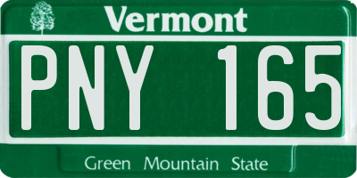 VT license plate PNY165