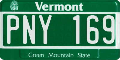 VT license plate PNY169