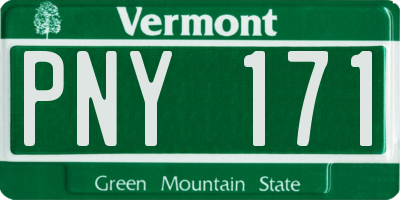 VT license plate PNY171