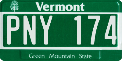 VT license plate PNY174