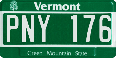 VT license plate PNY176