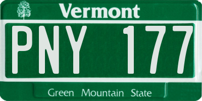 VT license plate PNY177