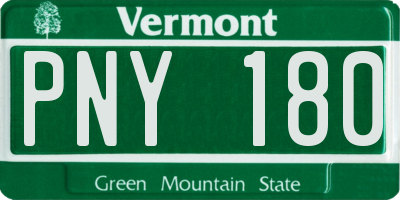 VT license plate PNY180