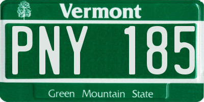 VT license plate PNY185