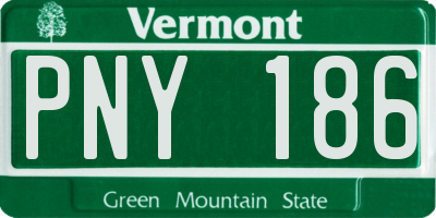 VT license plate PNY186