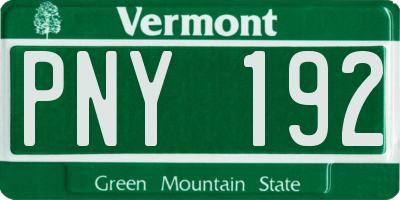 VT license plate PNY192
