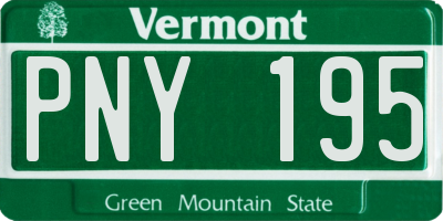 VT license plate PNY195