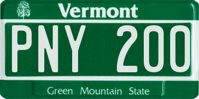 VT license plate PNY200