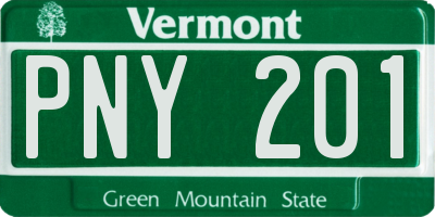 VT license plate PNY201