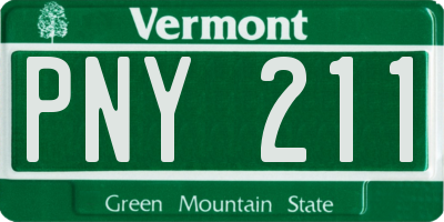 VT license plate PNY211