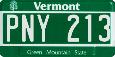 VT license plate PNY213