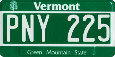 VT license plate PNY225