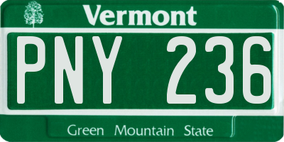 VT license plate PNY236