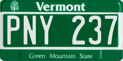VT license plate PNY237