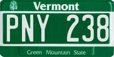 VT license plate PNY238