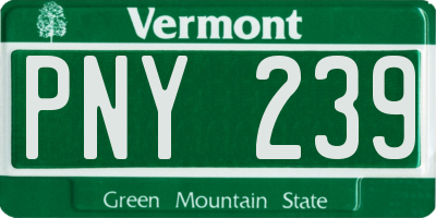 VT license plate PNY239