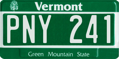 VT license plate PNY241
