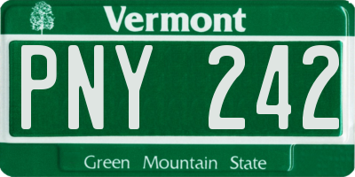 VT license plate PNY242