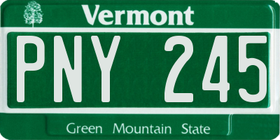 VT license plate PNY245