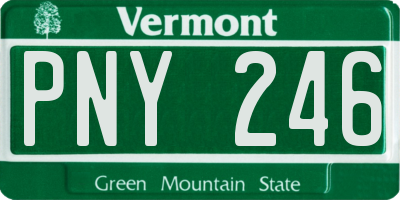 VT license plate PNY246