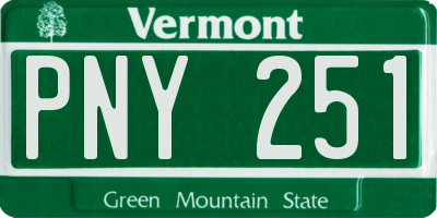 VT license plate PNY251