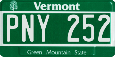 VT license plate PNY252