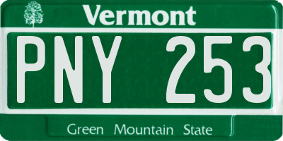 VT license plate PNY253