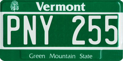 VT license plate PNY255