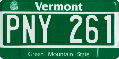 VT license plate PNY261