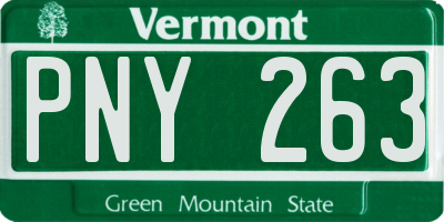 VT license plate PNY263