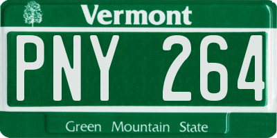 VT license plate PNY264