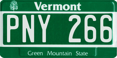 VT license plate PNY266