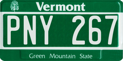 VT license plate PNY267