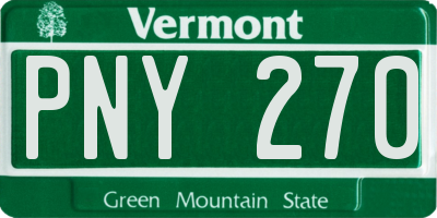 VT license plate PNY270