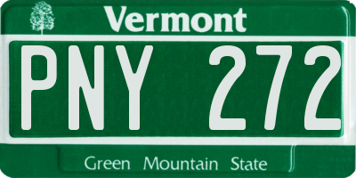 VT license plate PNY272